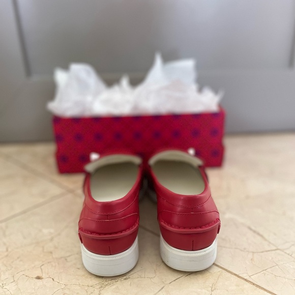 Tory Burch Red Leather Golf shoes w/ Built-In Golf Tees size 8.5 mint condition - Picture 4 of 5